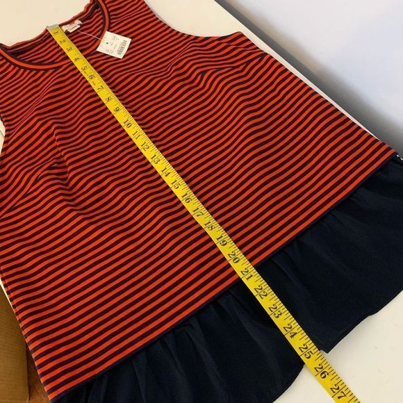 J. Crew Red Striped Sleeveless Blouse Top Medium versatile Tank Top - Picture 5 of 12